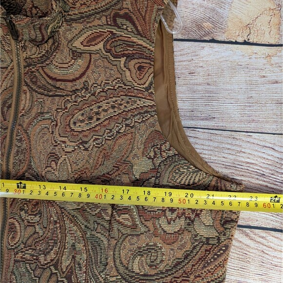 Vintage Tapestry Vest Brown Floral Paisley White Stag - Tagless /See Photos - XL - Picture 7 of 16